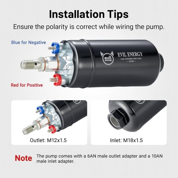 EVIL ENERGY Inline Electric Fuel Pump 300LPH 12V