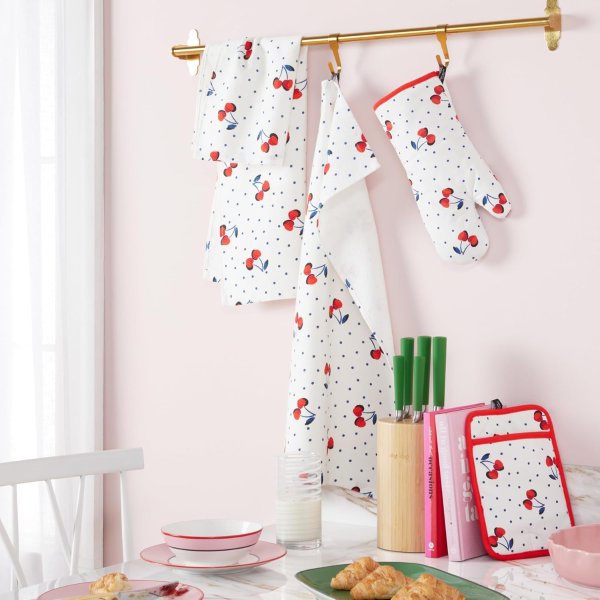 kate spade Kitchen Towel Set 4-Pack White/Red/Blue