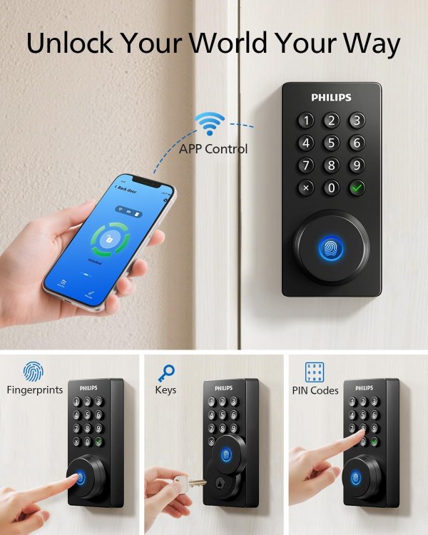 Wi-Fi Smart Door Lock Fingerprint Passcode