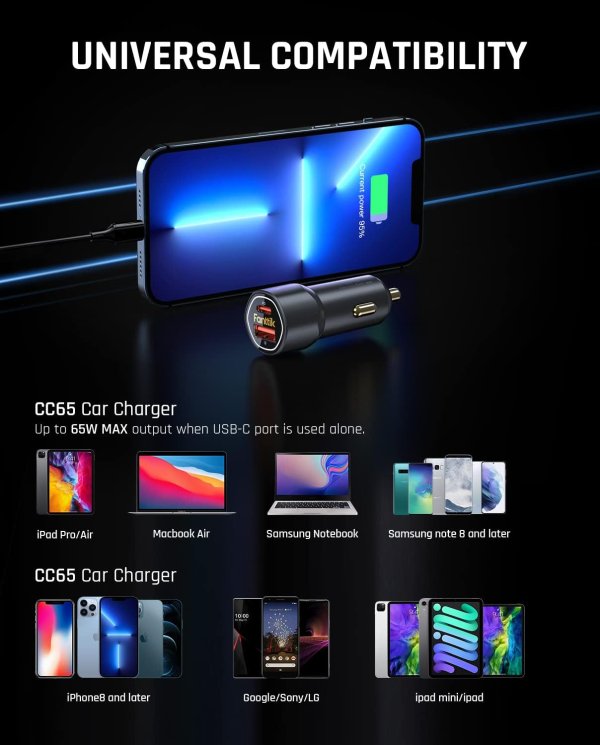 Fanttik 65W USB-C 车载充电器