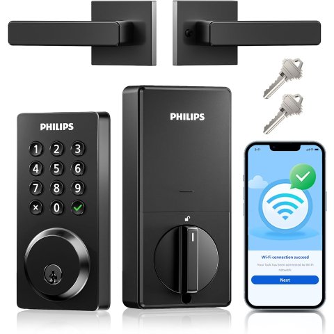 Philips智能门锁 带把手 WiFi 黑色
