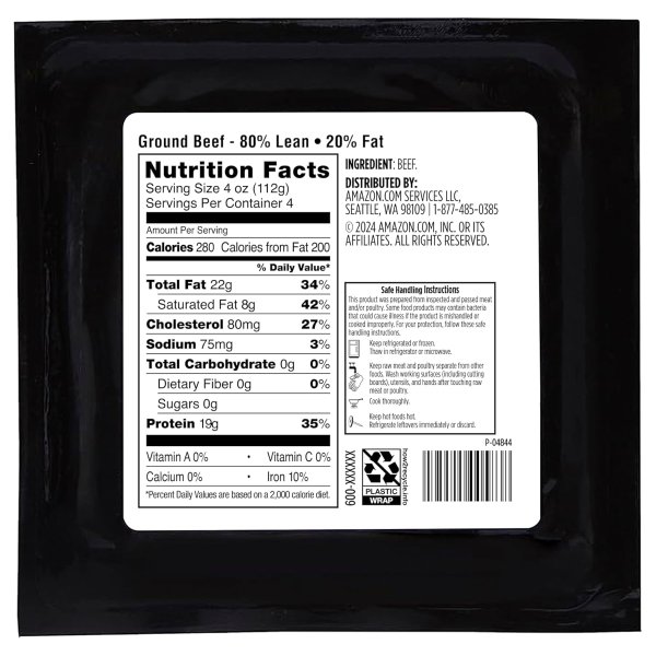 Amazon Grocery 80% 瘦牛肉末 1磅