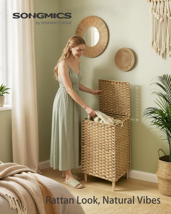 Laundry Hamper ULCB221YE01 PE Rattan 25 Gal