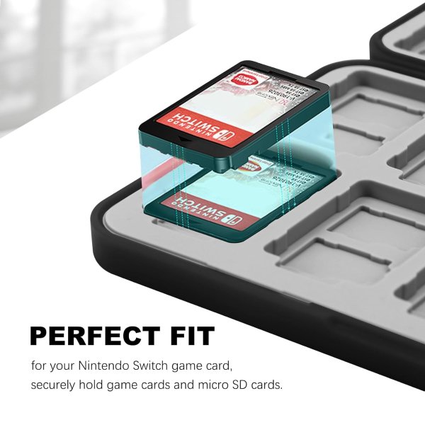 FYY Switch 2 Hard Shell Game Card Case 24 Slots Black