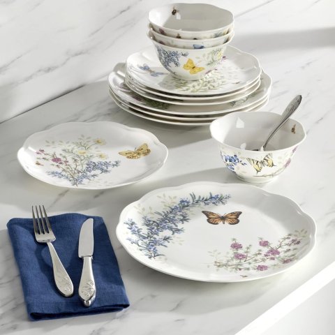 Butterfly Meadow Porcelain Dinnerware 12-Piece Set
