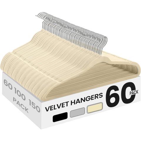 Velvet Hangers UCRF036LF02S Non-Slip 60 Pack