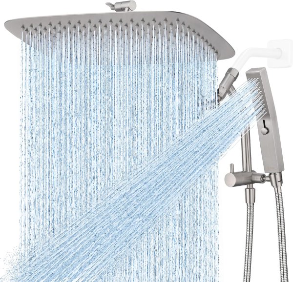 G-Promise 16 Inch All Metal Shower Combo Brushed Nickel