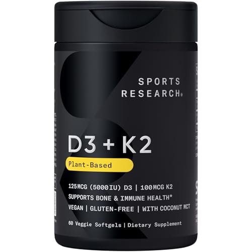 Vitamin D3+K2 5000IU 60 Softgels