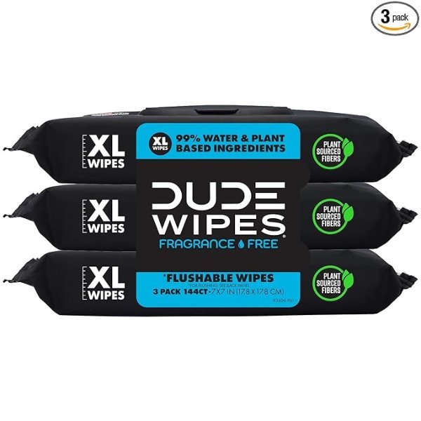 Dude Wipes 无香型湿巾 144片