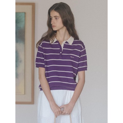 TILLIDIE Stripe Knit Top TISU06TS07 Purple