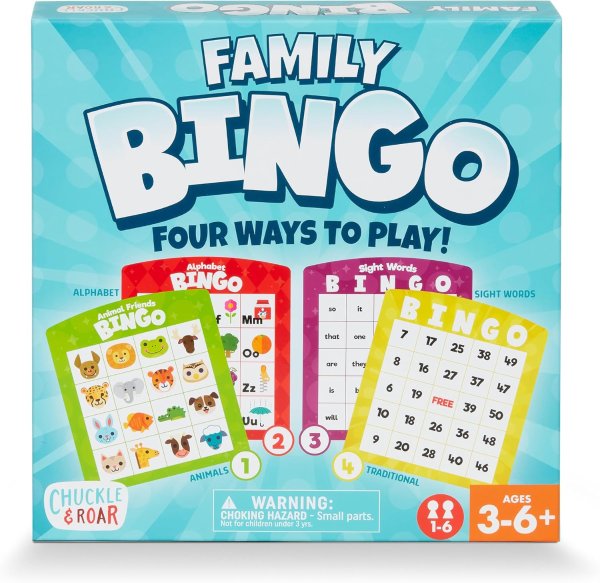 Chuckle & Roar Family Bingo 4-in-1 Game for Kids