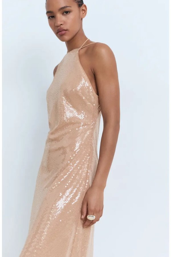 Sequin Halter Cocktail Dress Women