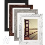 BAIJIALI 5x7 相框 复古木纹 4个装