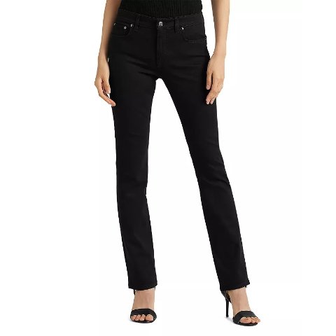  Mid Rise Straight Super Stretch Jeans Black