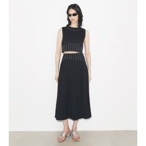 Tory Burch 羊毛斜纹百褶半裙