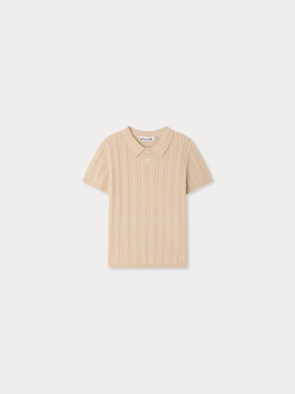 Bonpoint Enlendir Kids Cotton Cashmere Short Sleeve Polo Shirt
