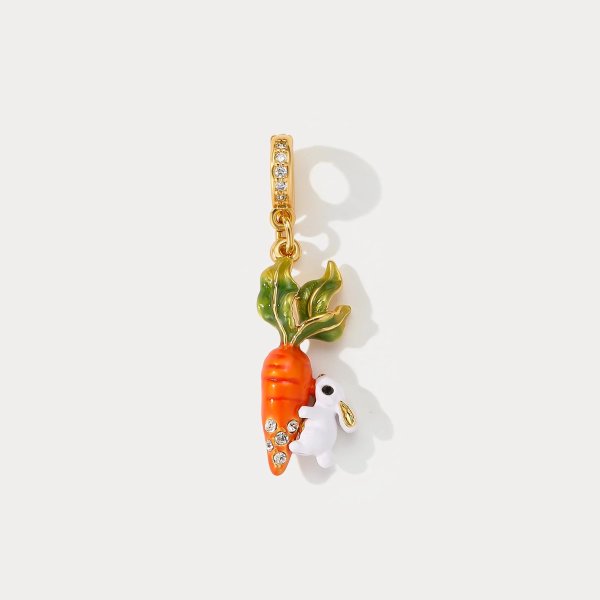  Carrot Rabbit Enamel Charm