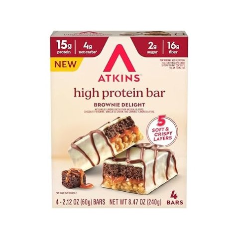 ATKINS 布朗尼味高蛋白棒 4条