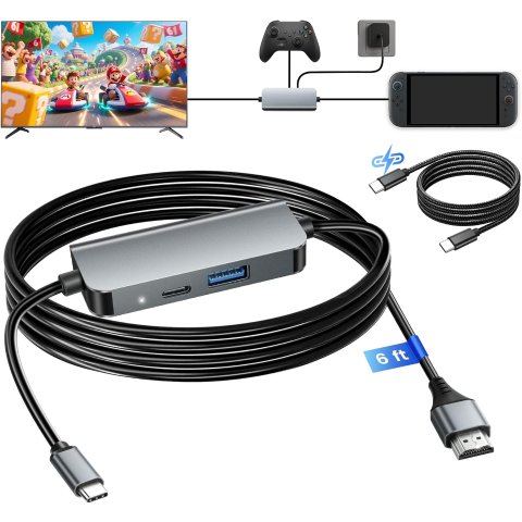 Switch 2 HDMI 2.1 Mini Aluminum Dock 6FT