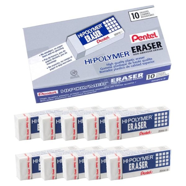 Hi-Polymer 大号橡皮擦 10块 白色