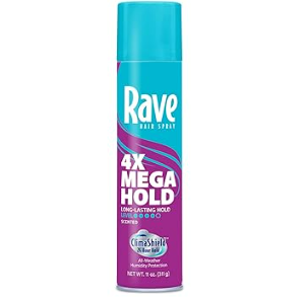 $2.78 Amazon.com Rave 4X Mega Long-Lasting Firm Hold Scented Hair Spray for Heat Protection, Volume and Shine - ClimaShield for Extra Humidity & Minimizes Frizz