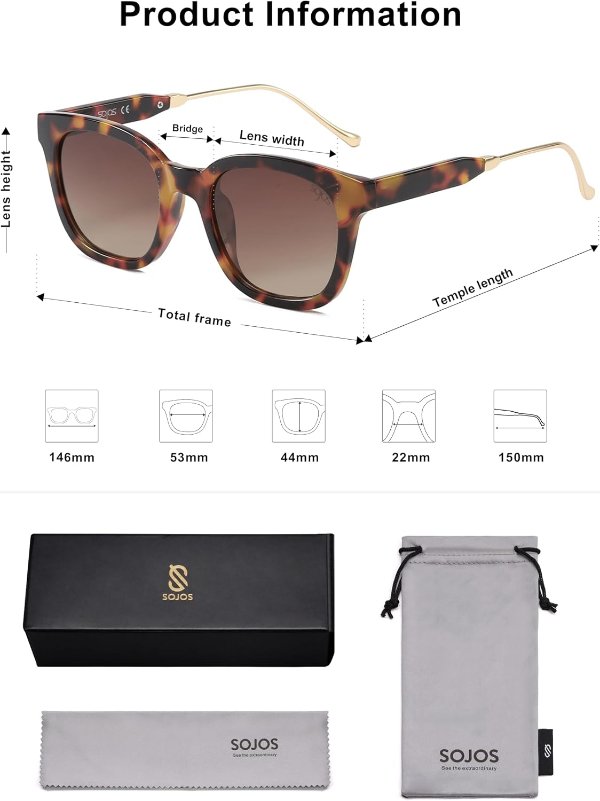 Classic Square Polarized Sunglasses SJ2050 UV400