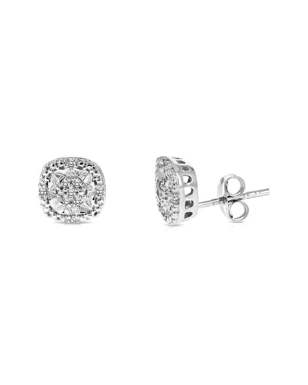 Silver Lab-Grown Diamond Stud Earrings 0.10 ct