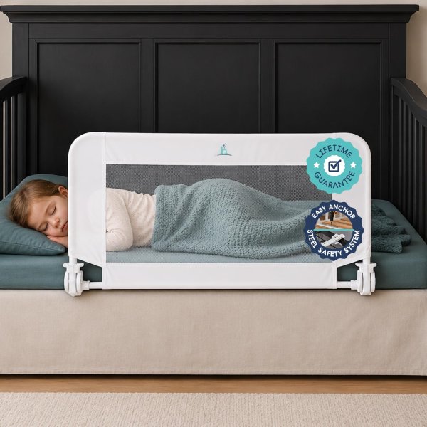 Convertible Crib Bed Rail Reinforced Safety