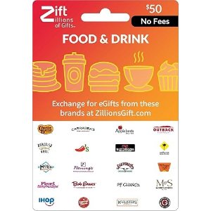 Zift 多品牌餐饮实体礼品卡 50元