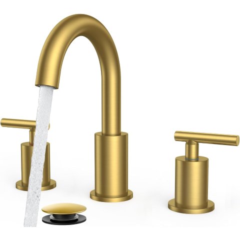 FORIOUS Brushed Gold Bathroom Faucet 8 Inch