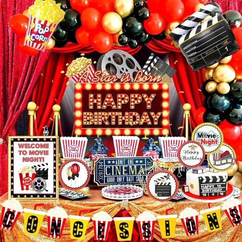 电影主题生日派对装饰 气球拱门