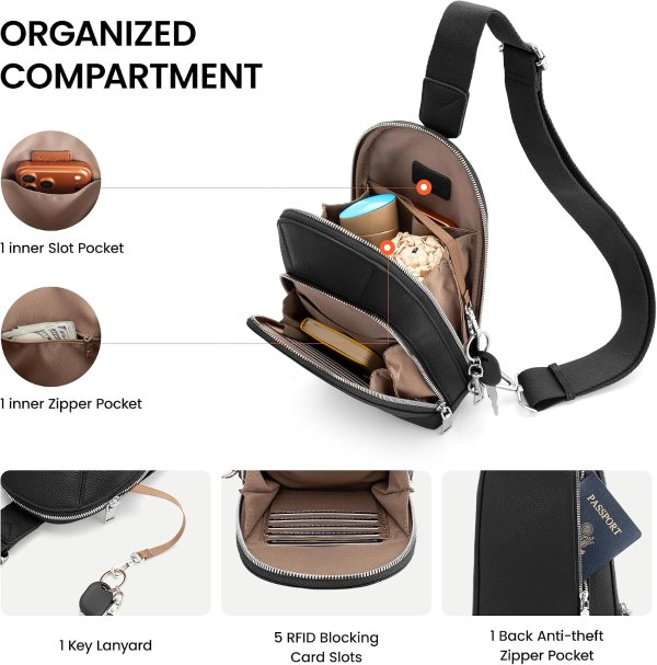 Genuine Leather Sling Bag Anti Theft