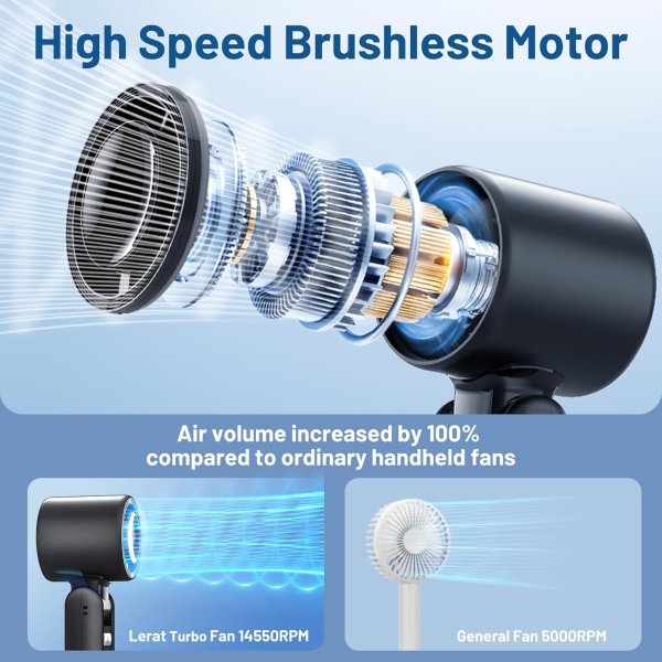 Lerat Handheld Turbo Fan LED Display 12H Runtime
