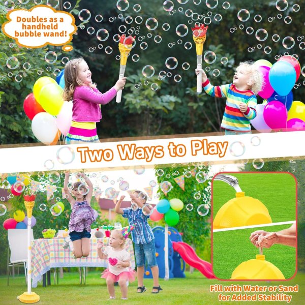 Infowush Kids Bubble Machine with Light Adjustable Height