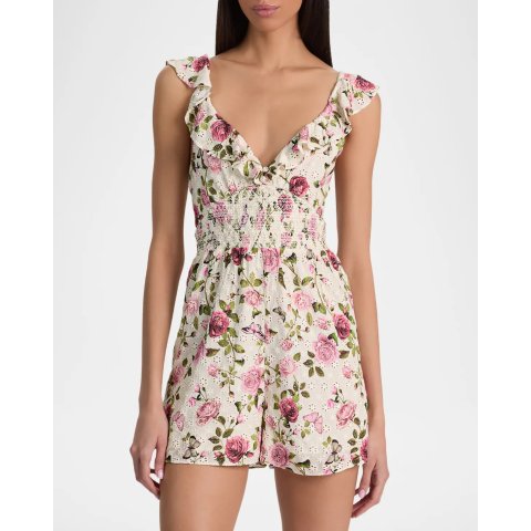 Alice + OliviaGet $50GC,Spend$500 Get $125GCGemma Embroidered Floral Romper