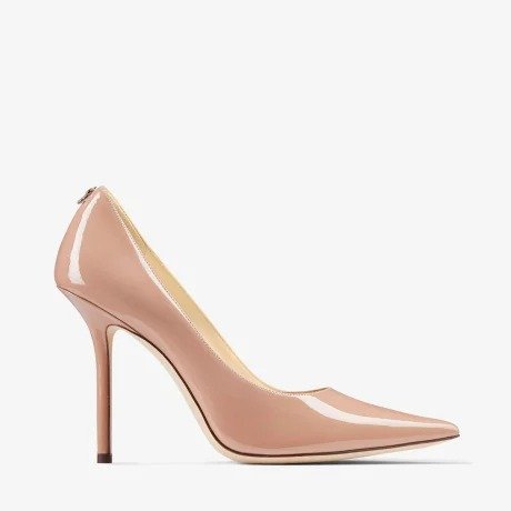  LOVE 100 Patent Leather Point-Toe Pumps Pink