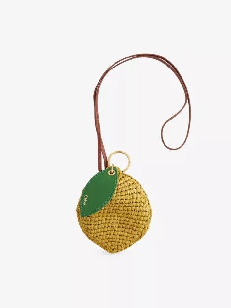 Chloe Lemon Raffia Bag Charm