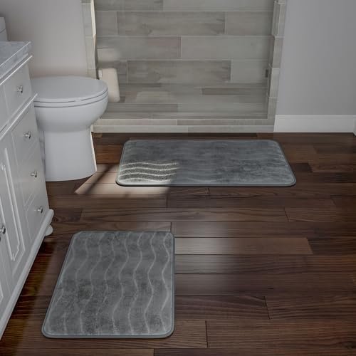 Bedford Memory Foam Bath Mat Platinum 2 Piece