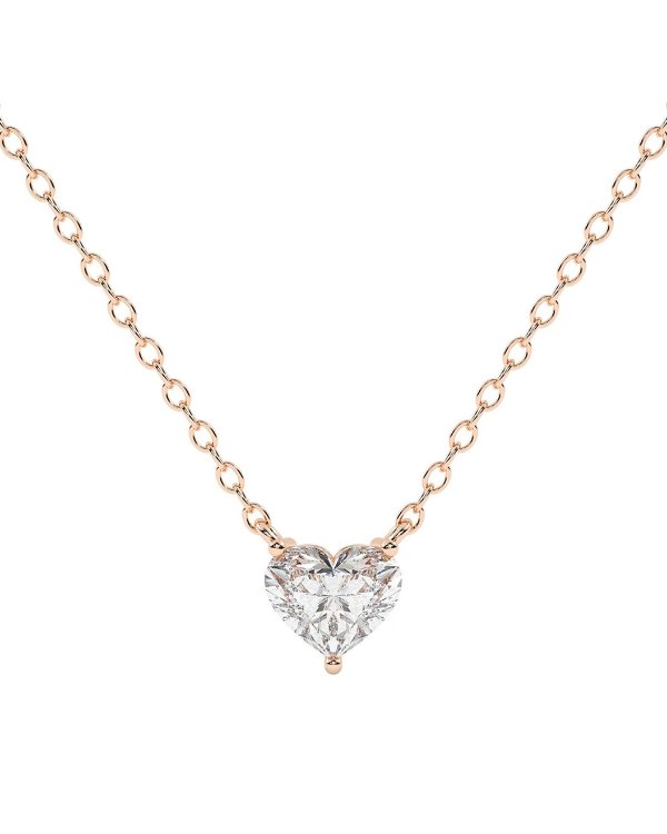 14K Lab-Grown Diamond Necklace 0.75 ct