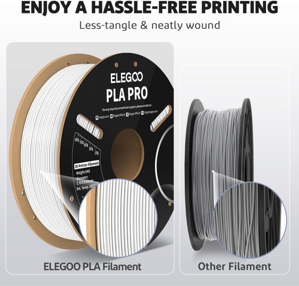 ELEGOO PLA PRO 1.75mm Black 3D Printer Filament 4KG