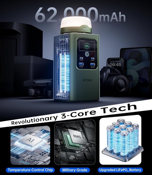 便携电源站 198.4Wh LiFePO4 快充灯