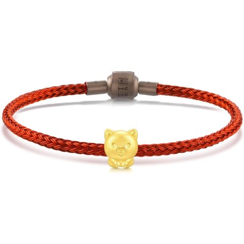 24K黄金生肖手链 猪