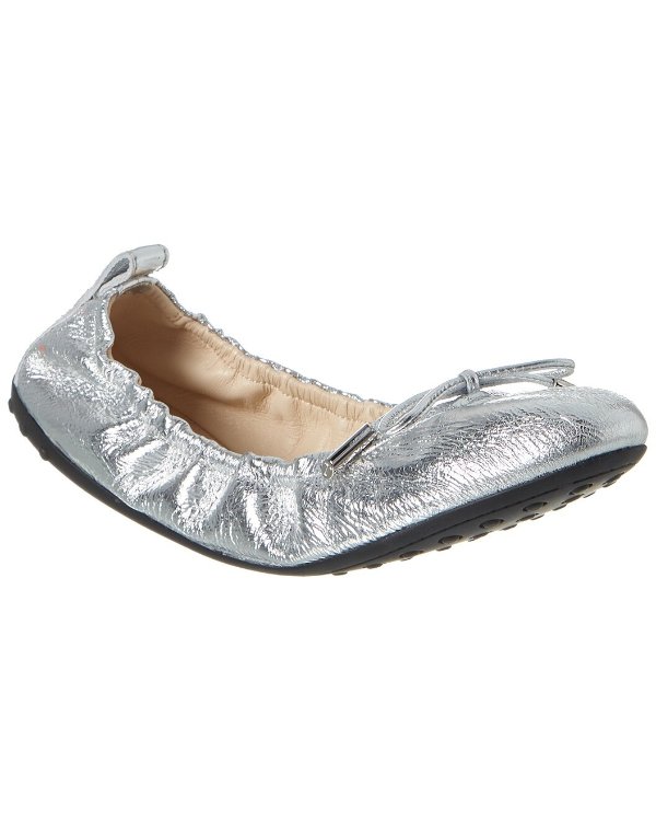 TOD’s Gommino 金属色芭蕾平底鞋