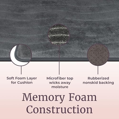 Bedford Memory Foam Bath Mat Platinum 2 Piece