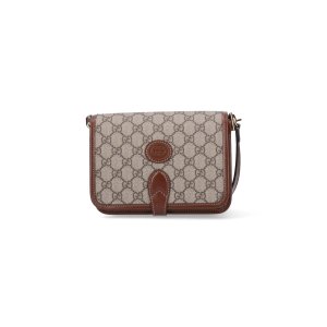 Gucci GG Supreme单肩包 米色