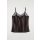 Satin Cami Top Lace-Trimmed Brown