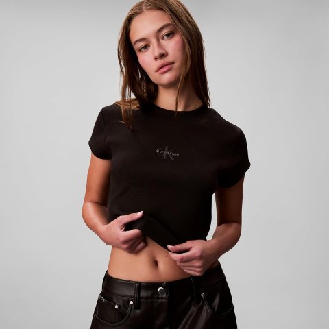 Calvin Klein 女款字母短袖T恤