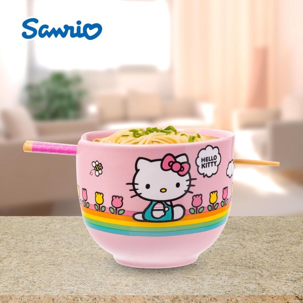 Hello Kitty 20oz陶瓷拉面碗，适用微波炉、洗碗机