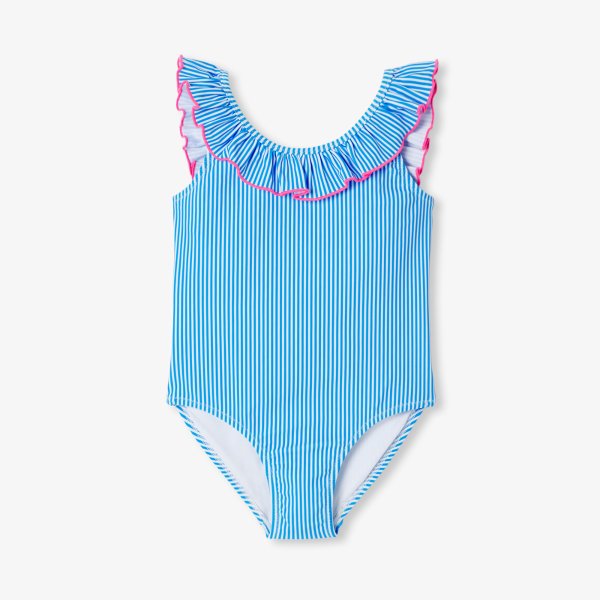 Jacadi Paris Girl One-Piece Swimsuit Blue/White