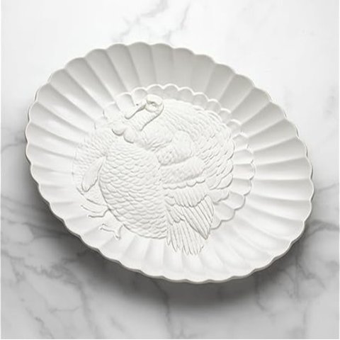  French Perle 火鸡盘 18英寸 白色
